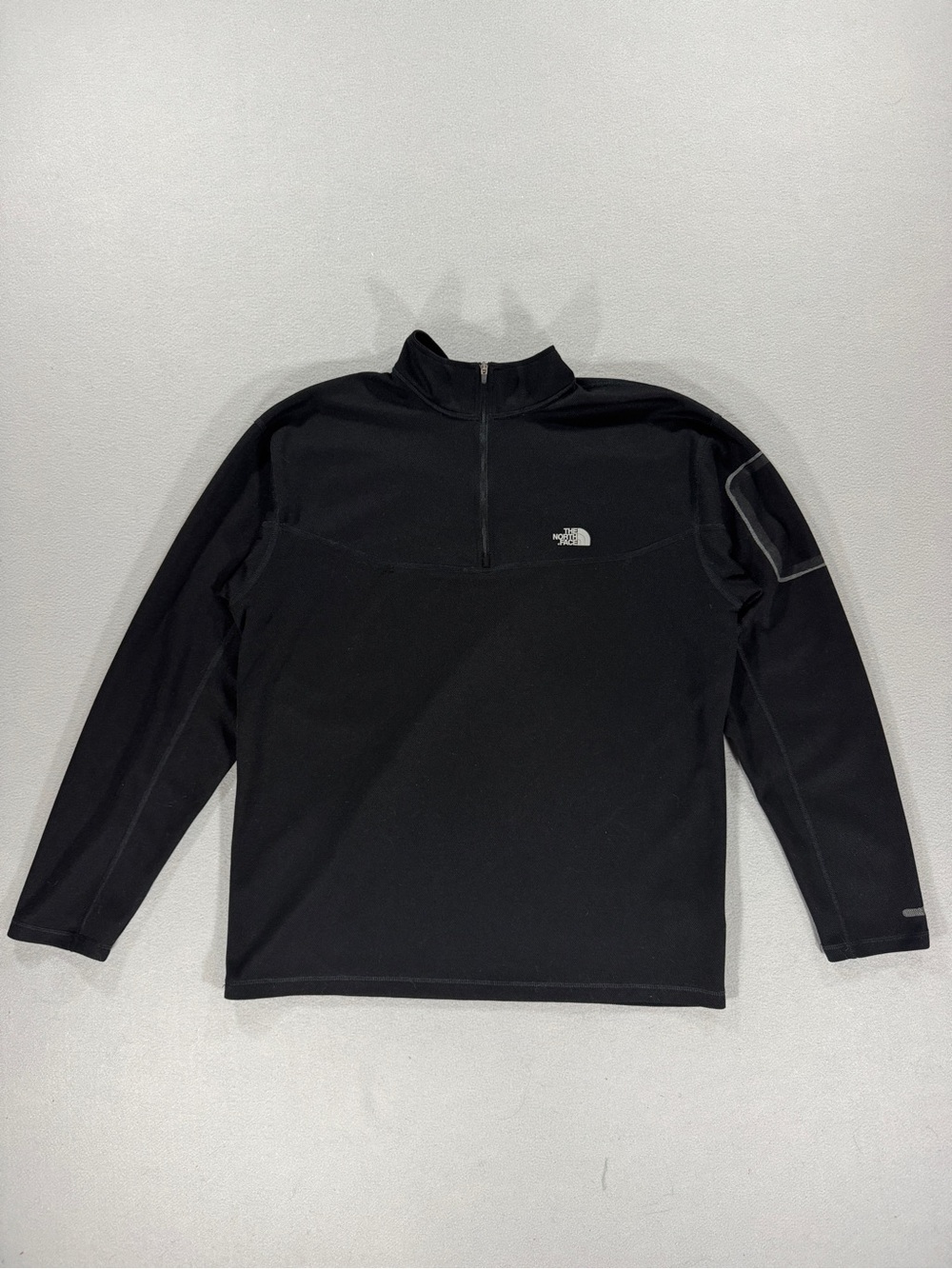 North Face Mens Quarter Zip Pullover Performance Fleece Black Large Lightweight